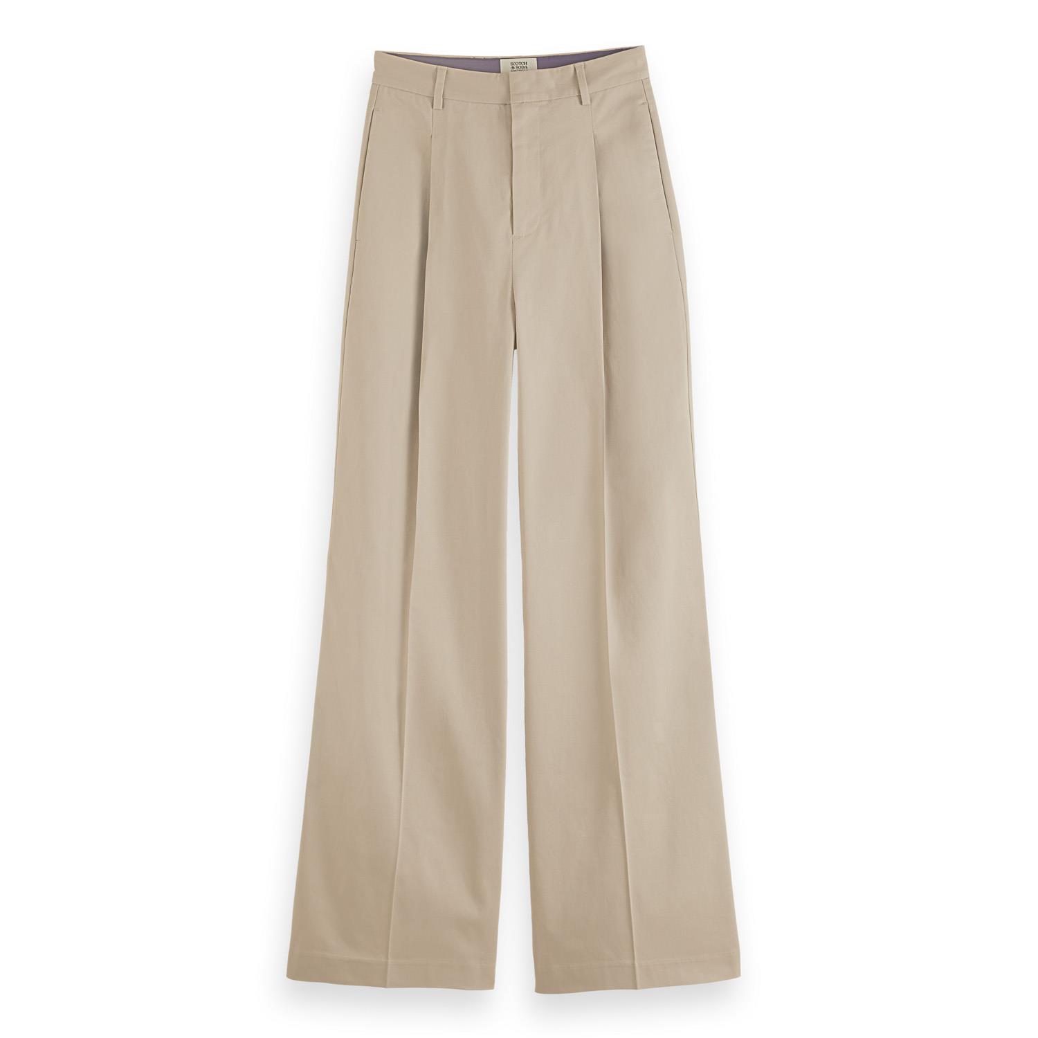 Scotch & Soda Rose - Pleated High Rise Wide Leg Chino Pants